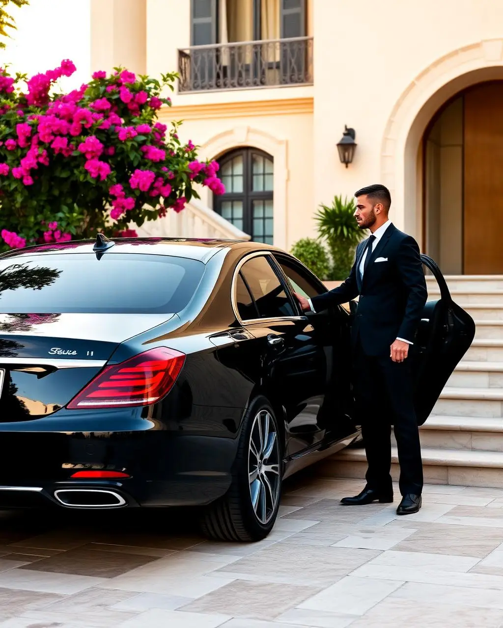 Private concierge arrival at a Mediterranean villa